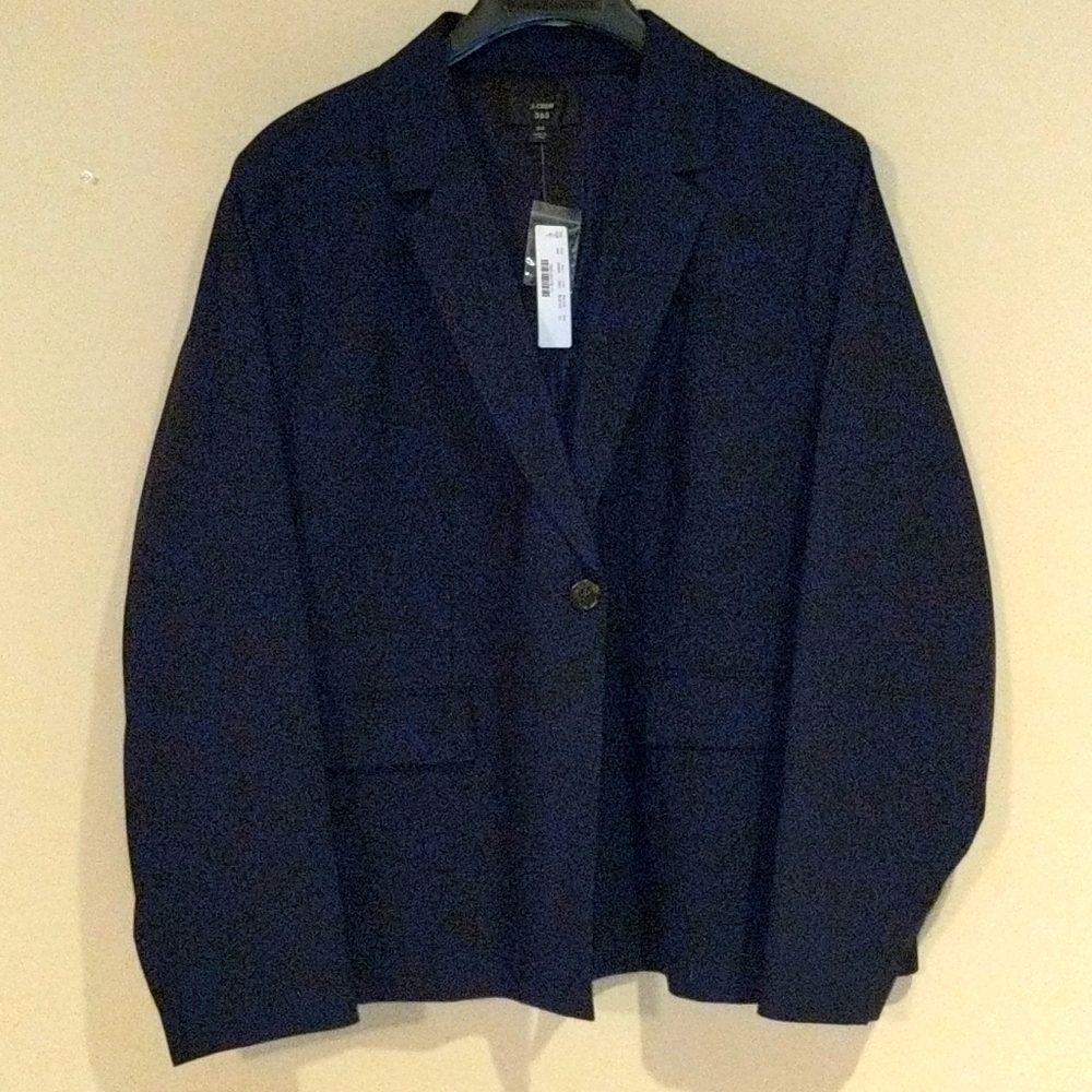 Slim single-button blazer in everyday wool Navy 24